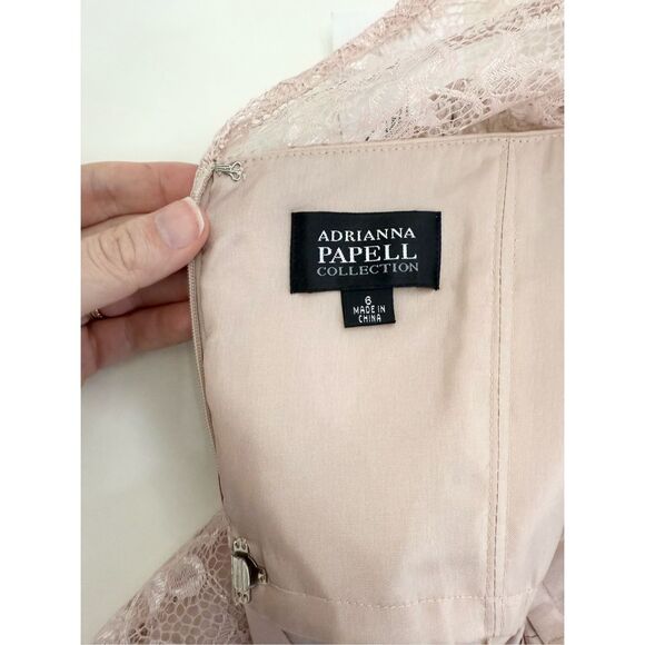 Adrianna Papell Womens Pink Lace Sweatheart Neck A Line Midi Dress Size 6 NWT - Picture 6 of 6